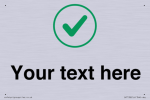 Custom plain background, green tick in circle sign